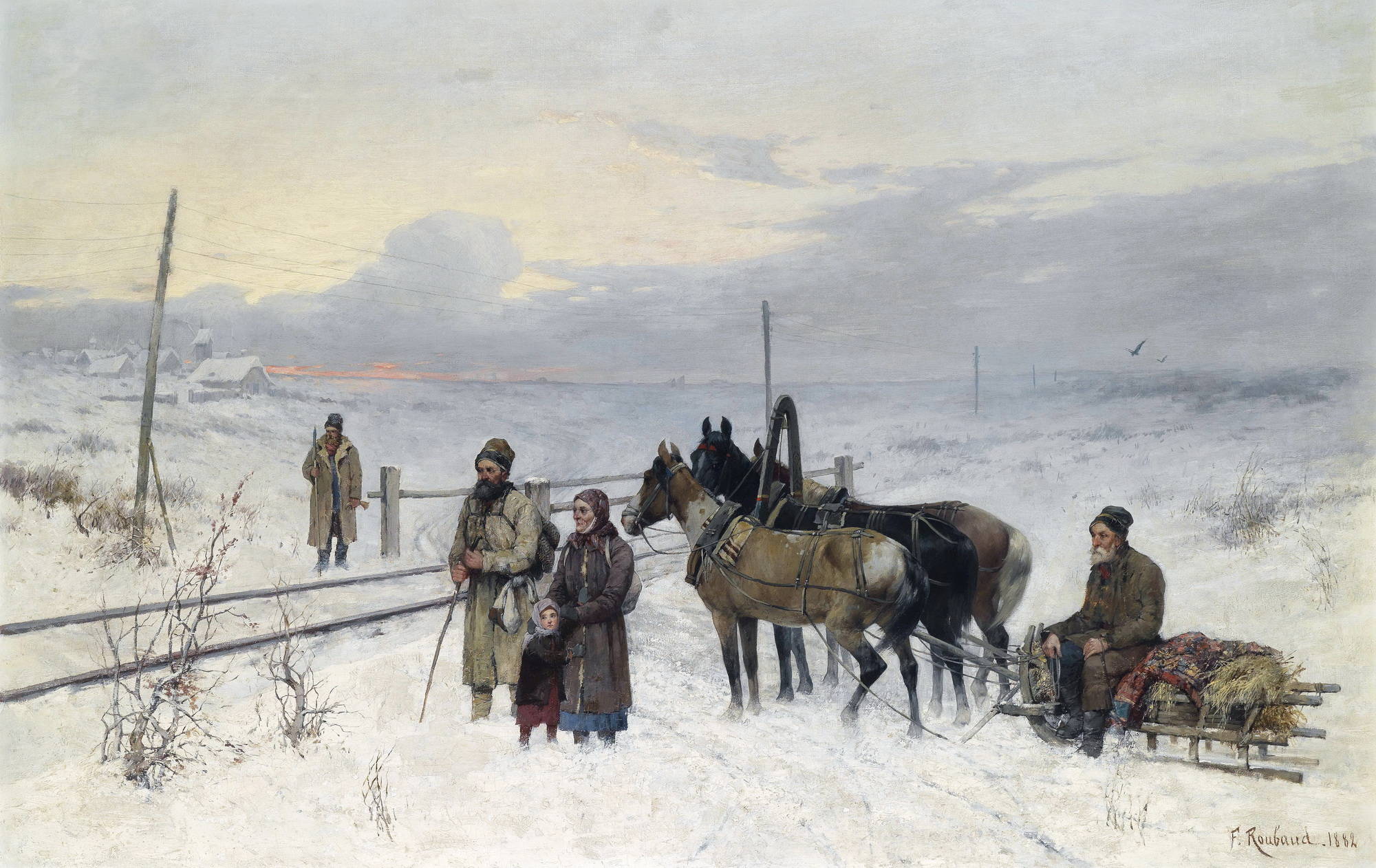 В ожидании поезда. 1882 г. Рубо Франц Алексеевич