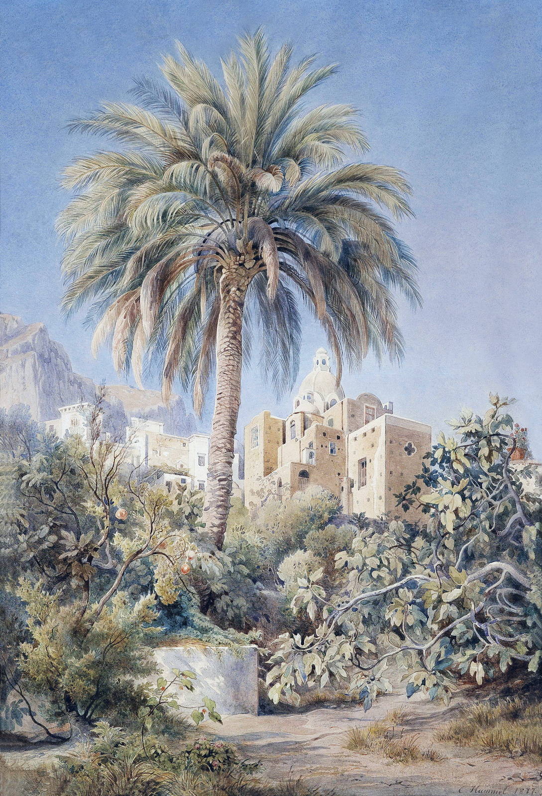 Глиняный дом с пальмой. 1877 г. Карл Мария Николаус Хаммель