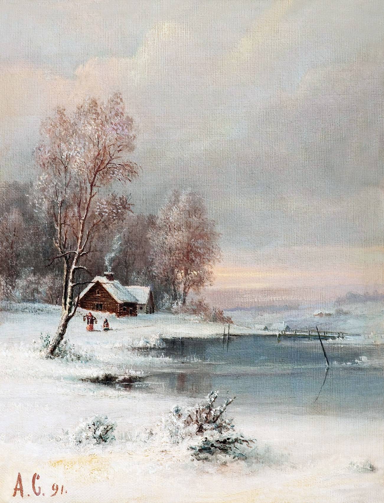 Берег озера зимой Саврасов Алексей Кондратьевич