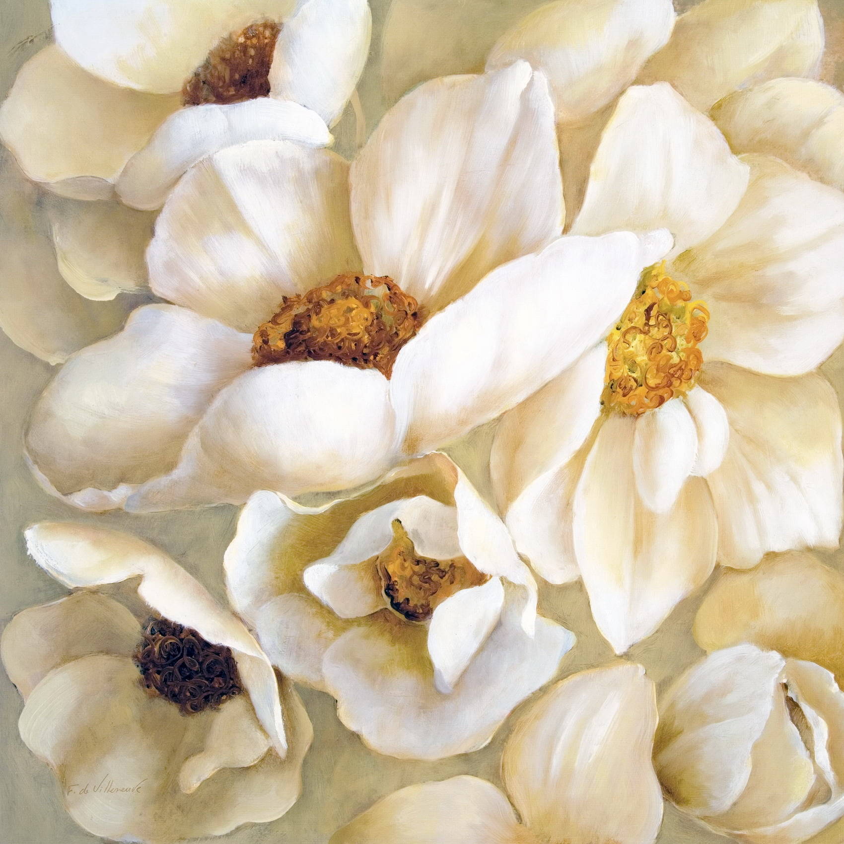 Белые цветы Фабрис Де Вильнев