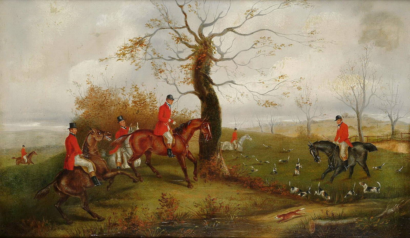 Верховая охота с гоньчьими на лису Генри Томас Алькен
