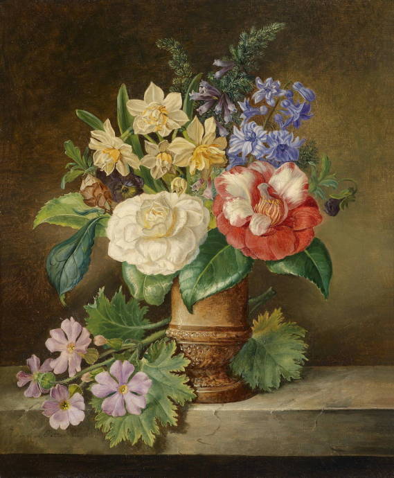 Букет цветов с нарциссами / Франц Ксавье Петтер - Franz Xaver Petter