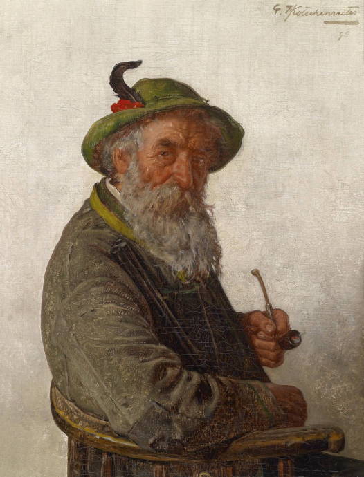 Портрет бородатого фермера с трубкой / Хьюго Котшенрайтер - Hugo Kotschenreiter