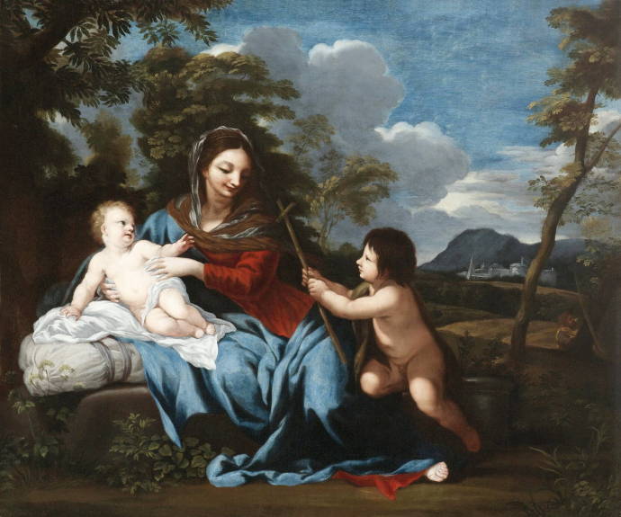 Мадонна с ребенком и Святым Джоном Баптистом в виде ребенка / Чиро Фери - Ciro Ferri