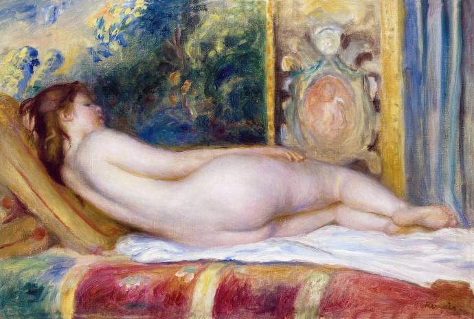 Девушка, лежащая на диване / Пьер Огюст Ренуар - Pierre Auguste Renoir