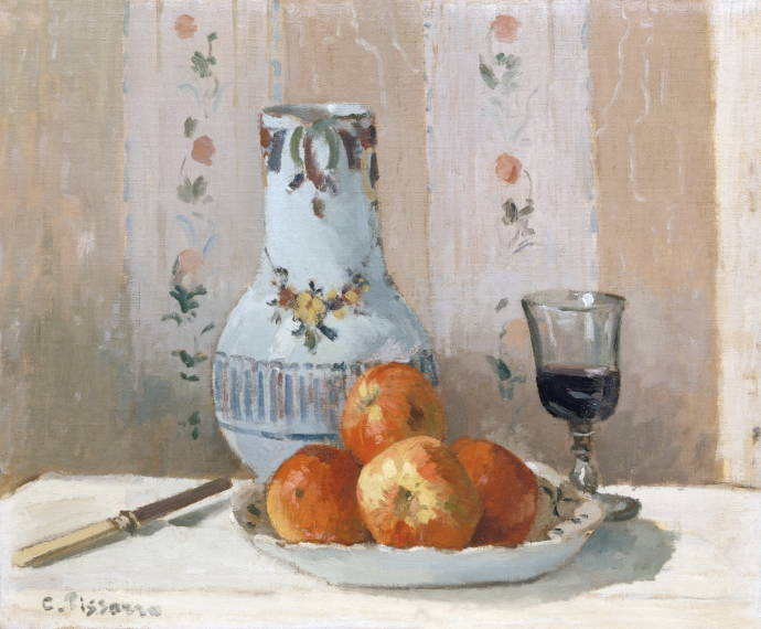 Натюрморт с яблоками и кувшином / Камиль Писсарро - Camille Pissarro