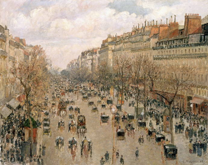 Бульвар Монмартр в Париже / Камиль Писсарро - Camille Pissarro