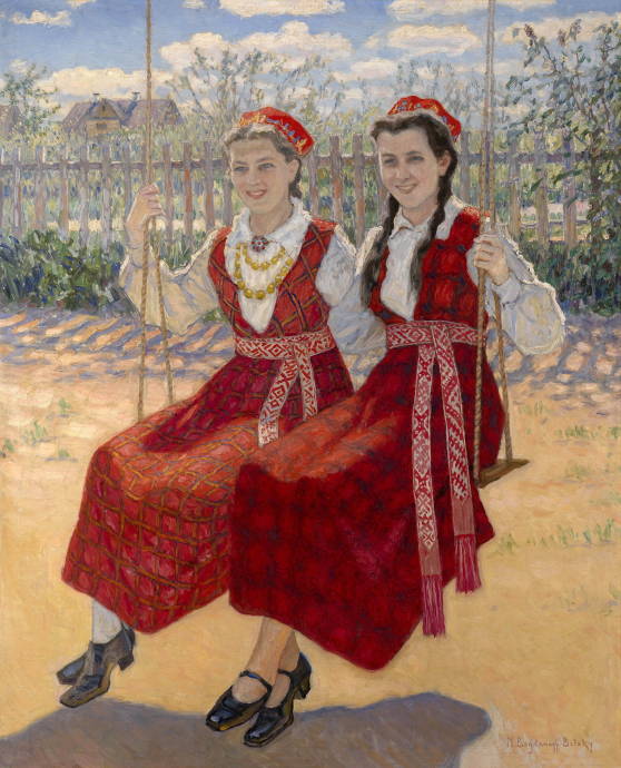 Две девочки на качелях / Богданов - Бельский Николай Петрович - Bogdanov