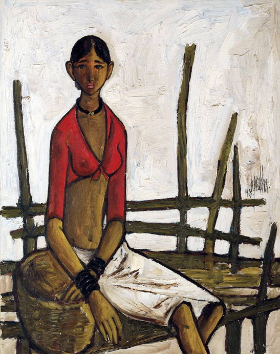 Сидящая девушка. 1967 г. / Прабха Б. - Prabha B