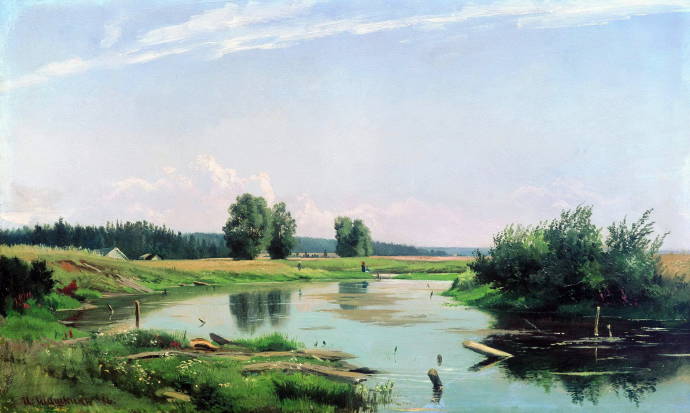 Пейзаж с озером. 1886 г. / Шишкин Иван Иванович - Shishkin Ivan Ivanovich