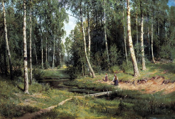 Ручей в березовом лесу / Шишкин Иван Иванович - Shishkin Ivan Ivanovich