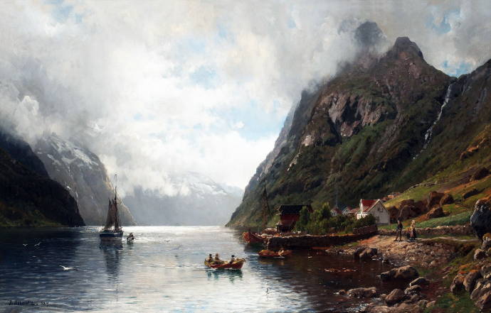 Лодка, подплывающая к берегу / Андерс Монсен Аскевольд - Anders Monsen Askevold