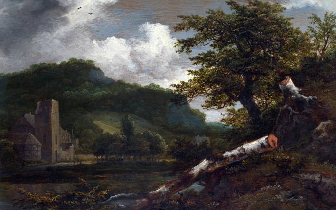 Руины за рекой / Якоб Исааксон ван Рейсдаль - Jacob Isaackszon van Ruisdael