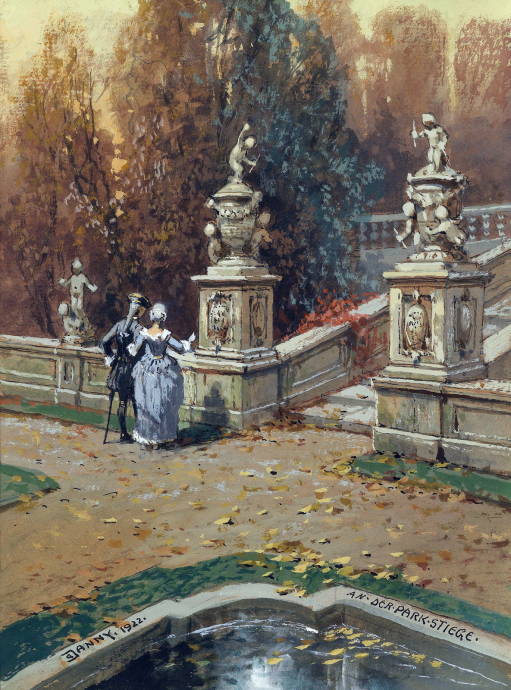 Лестница в парке. 1922 г. / Георг Жанни - Georg Janny