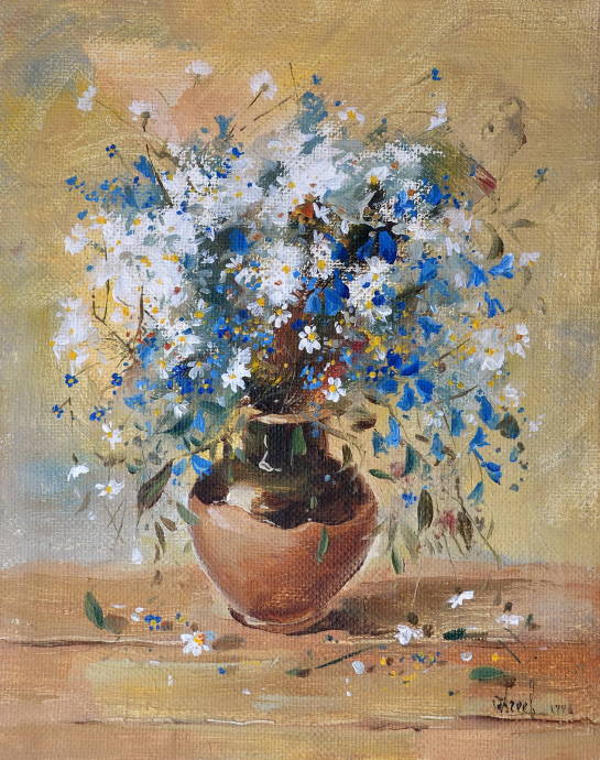 Букет полевых цветов в глинном кувшине / Агеев 