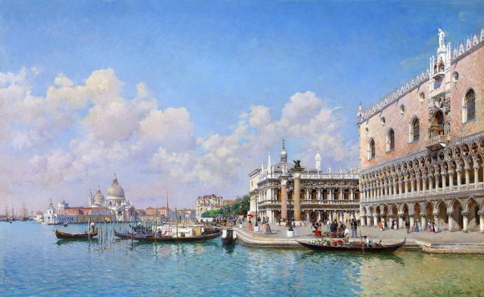 Венецианский вид на площадь / Федерико Дель Кампо - Federico del Campo