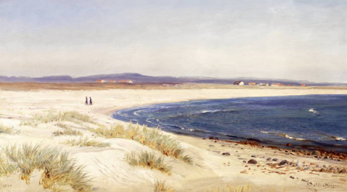 Люди на пляже. 1894 г. / Амальдус Кларин Нильсен - Amaldus Clarin Nielsen