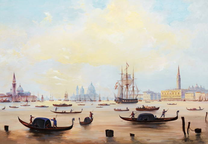 Венеция. Вид на Санта Марию с моря / Карло Боссоли - Carlo Bossoli