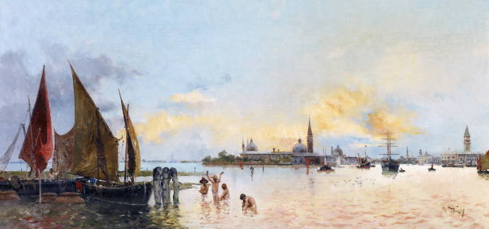 Вид Венеции со стороны моря / Антонио Мария Манеско - Antonio Maria de Reyna Manescau