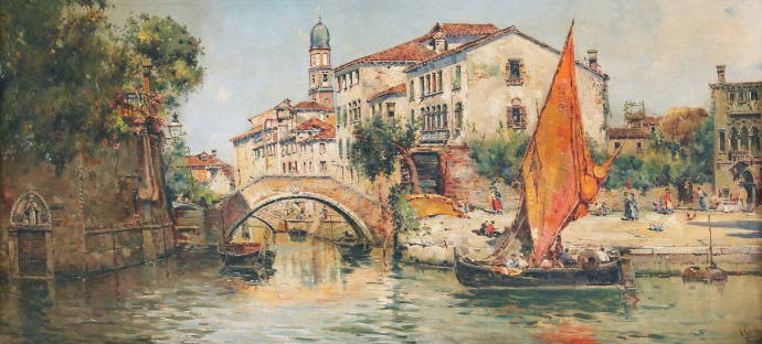 Вид канала в Венеции годом познее / Антонио Мария Манеско - Antonio Maria de Reyna Manescau