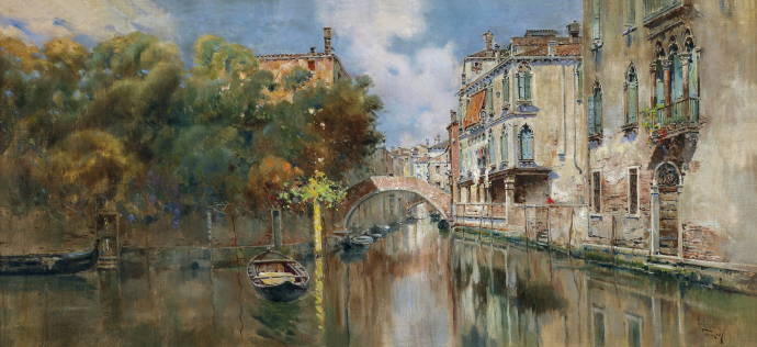 Вид на канал в Венеции / Антонио Мария Манеско - Antonio Maria de Reyna Manescau