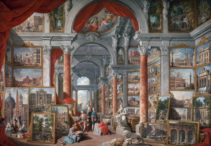 Арт галерея с видами современного Рима / Джованни Паоло Панини - Giovanni Paolo Panini