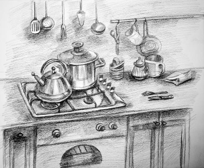 Кухонная зарисовка - 2 / Работа неизвестного автора 024