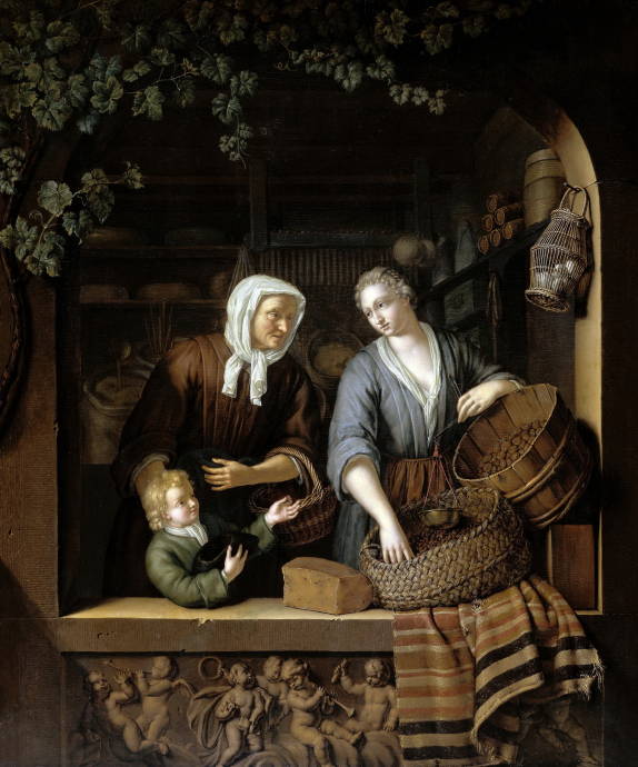 Бакалейщица. 1715 г. / Виллем ван Мирис - Willem van Mieris
