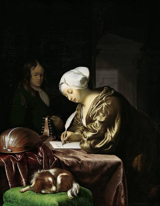 Женщина, пишущая письмо / Виллем ван Мирис - Willem van Mieris