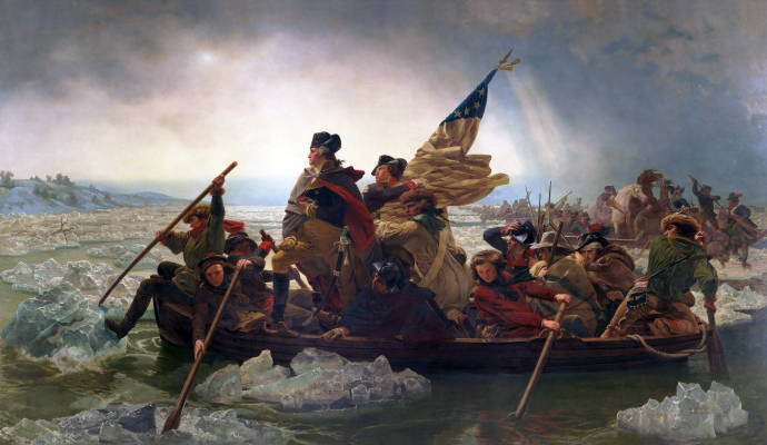 Вашингтон пересекает реку Delaware 1851 г. / Эмануэль Готлиб Лейце - Emanuel Gottlieb Leutze