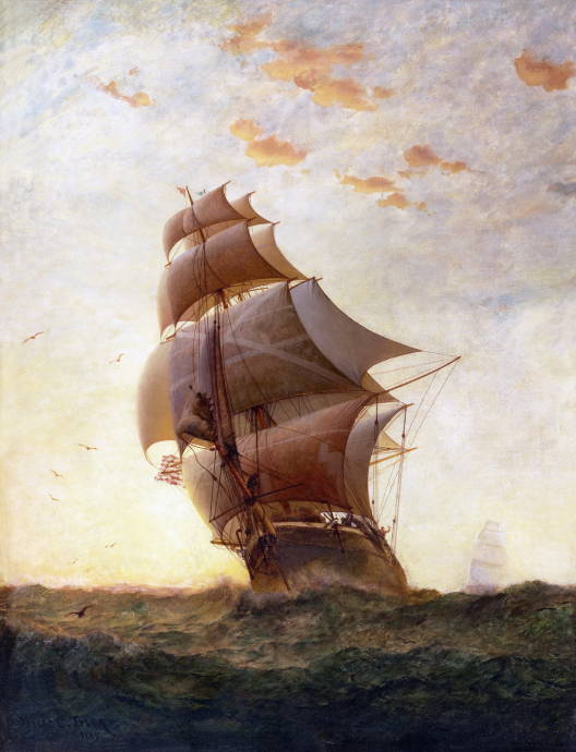 Корабли в море. 1885 г. / Джеймс Гейл Тайлер - James Gale Tyler
