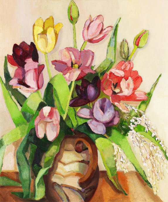 Натюрморт с тюльпанами в вазе / Дмитриевская Лидия - Dmitrievskaya Lidia
