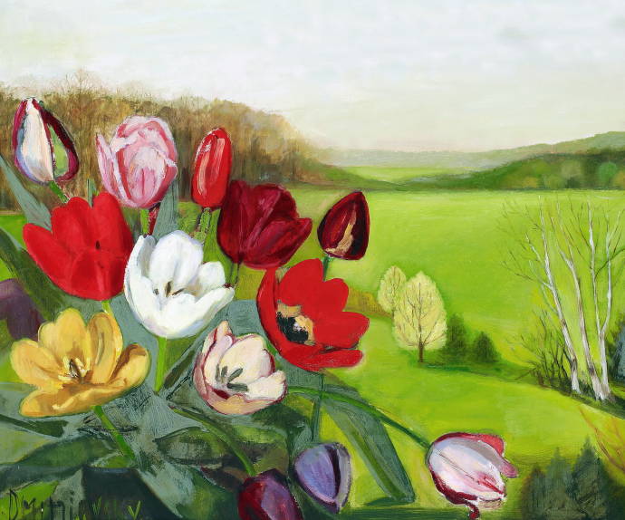Натюрморт с тюльпанами / Дмитриевская Лидия - Dmitrievskaya Lidia