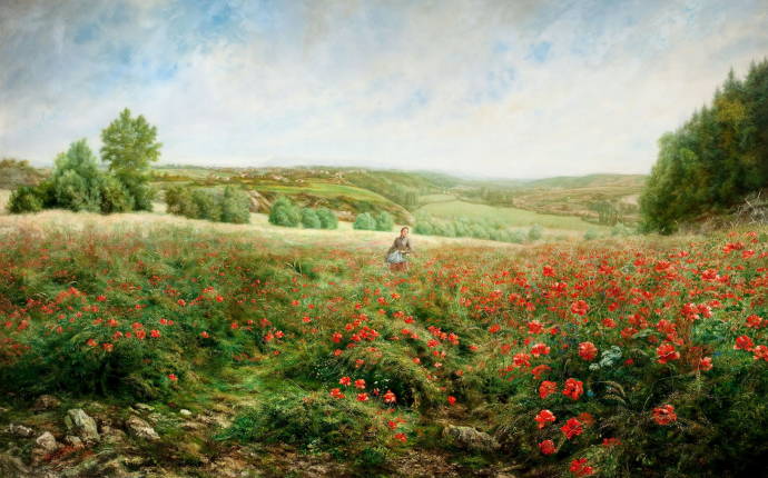 Девушка в маковом поле. 1892 г. / Пьер Артур Гайлард - Pierre Arthur Gaillard