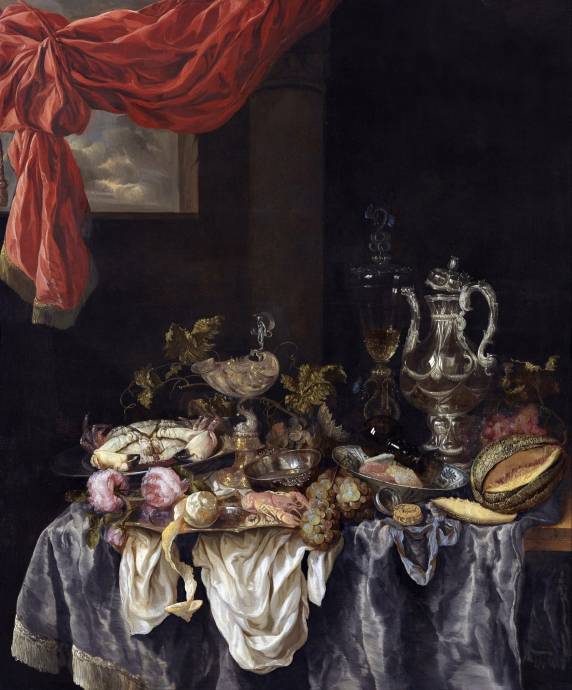 Роскошный натюрморт с едой / Абрам ван Бейерен - Abraham van Beyeren