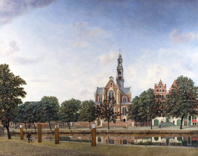 Вид района Вестеркерг. Амстрдам. 1660 г. / Ян Ван дер Хейден - Jan Van der Heyden