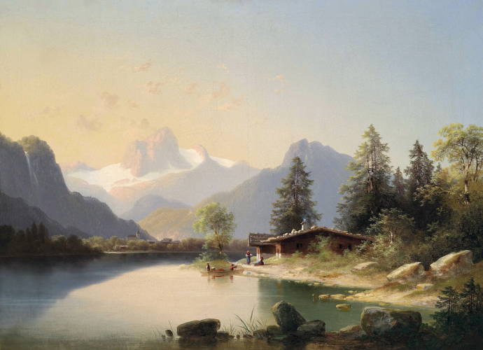 Утро на горном озере / Йохан Йозеф Раух - Johann Joseph Rauch