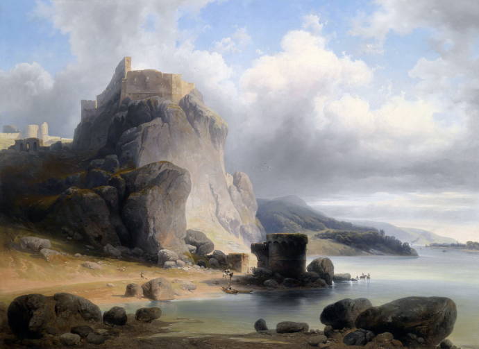 Вид на руины Девина. 1864 г. / Йозеф Хольцер - Josef Holzer