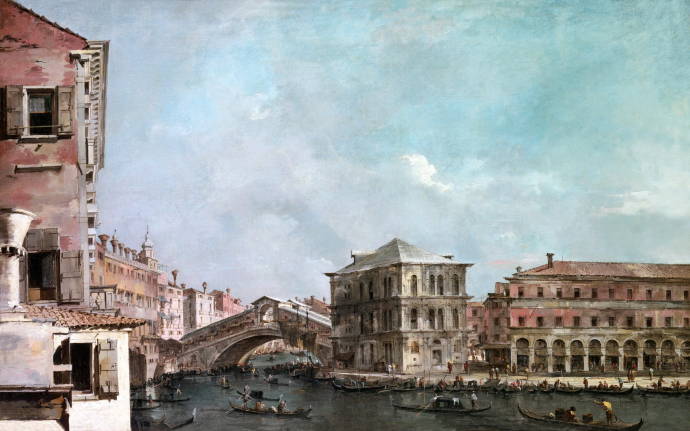 Большой канал у моста Риалто / Франческо Лаззало Гуарди - Francesco Lazzaro Guardi