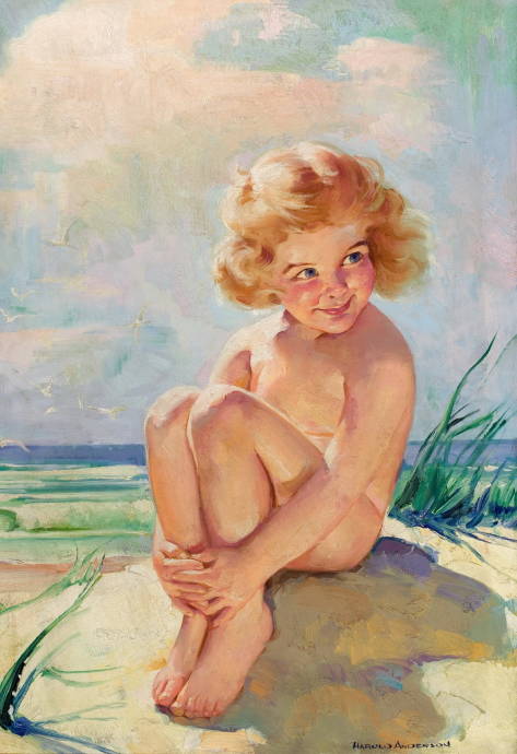 Девочка на пляже / Харольд Андерсон - Harold Anderson