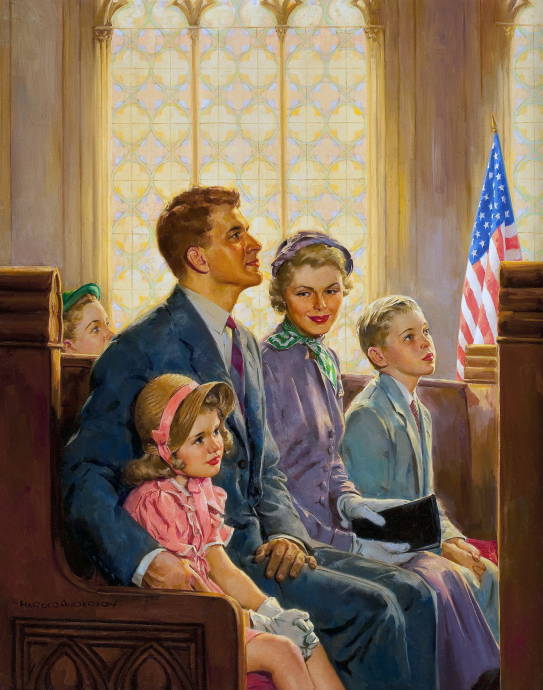 Семья в церкви / Харольд Андерсон - Harold Anderson
