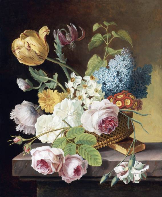 Натюрморт с розами, тюльпанами и нарциссами / Ян Франс ван Даел - Jan Frans van Dael