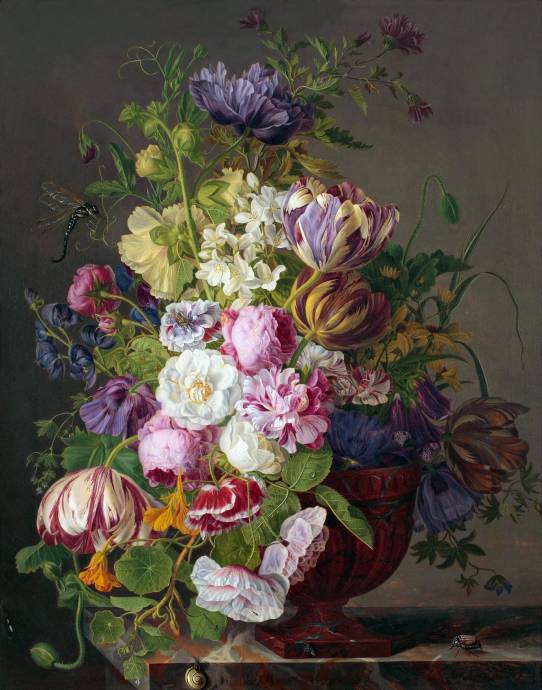 Натюрморт с цветами и насекомыми / Ян Франс ван Даел - Jan Frans van Dael