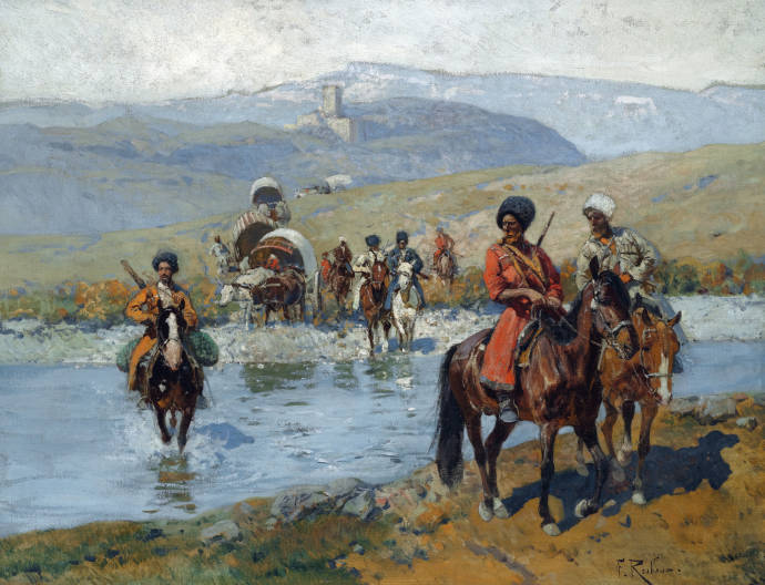 Переход через реку / Рубо Франц Алексеевич - Franz Roubaud
