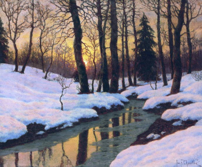 Закат на ручьём зимой / Шультце Иван Фёдорович - Choultse Ivan Fedorovich
