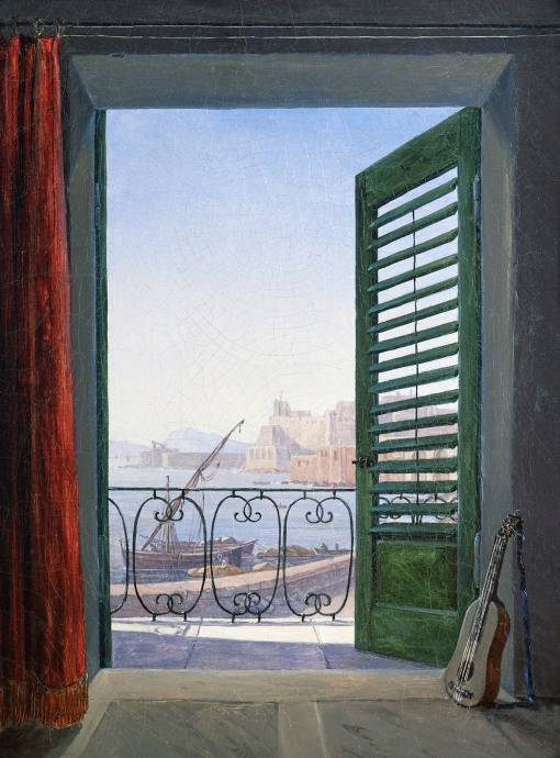 Вид с балкона на Неаполь / Карл Густав Карус - Carl Gustav Carus