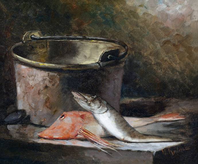 Натюрморт с рыбой и ведром / Клевер Юлий Юльевич мл. - Yuliy Yulevich Klever II