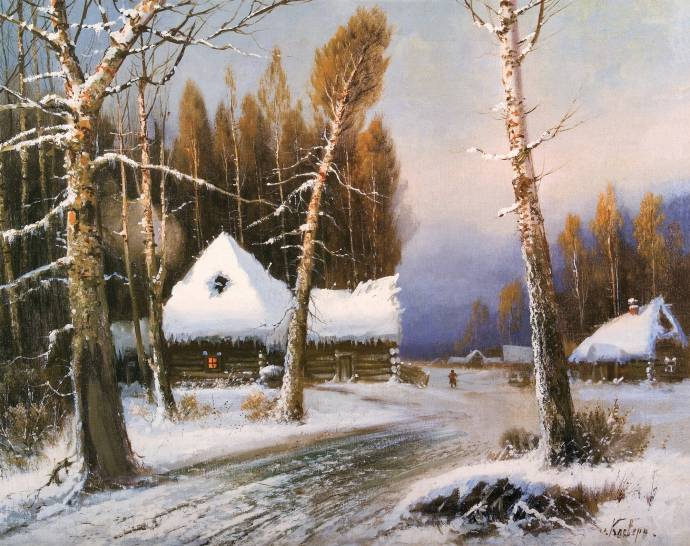 Зимний пейзаж / Клевер Юлий Юльевич - Julius Sergius von Klever