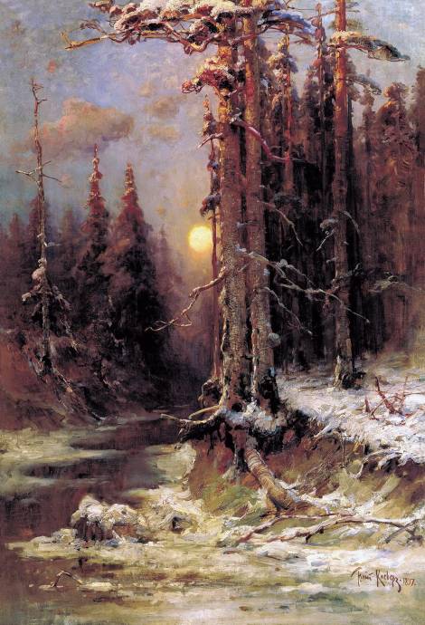 Закат солнца зимой / Клевер Юлий Юльевич - Julius Sergius von Klever