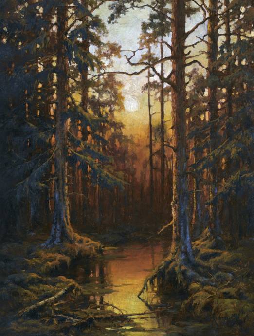 Закат в лесу / Клевер Юлий Юльевич - Julius Sergius von Klever